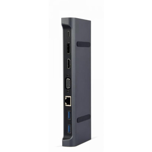 Док-станція Cablexpert USB-C 9-в-1 (A-CM-COMBO9-02) USB-хаб + HDMI/VGA/PD/LAN/3.5-мм аудіо