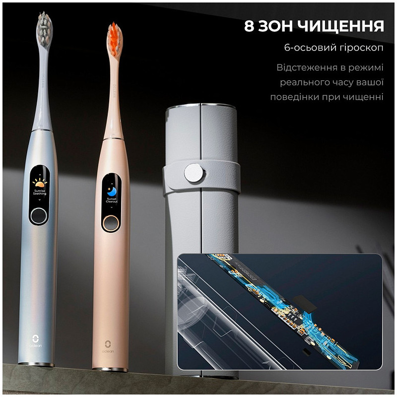 Розумна зубна електрощітка Oclean X Pro Digital Electric Toothbrush Champagne Gold (6970810552553)