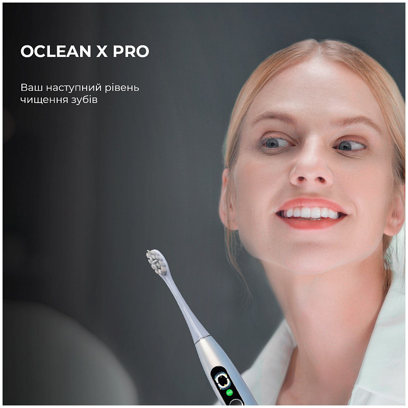 Розумна зубна електрощітка Oclean X Pro Digital Electric Toothbrush Glamour Silver (6970810552560)