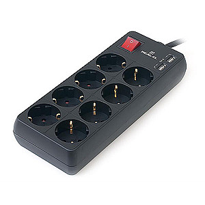 Фільтр живлення REAL-EL RS-8 Protect USB 3.0m Black