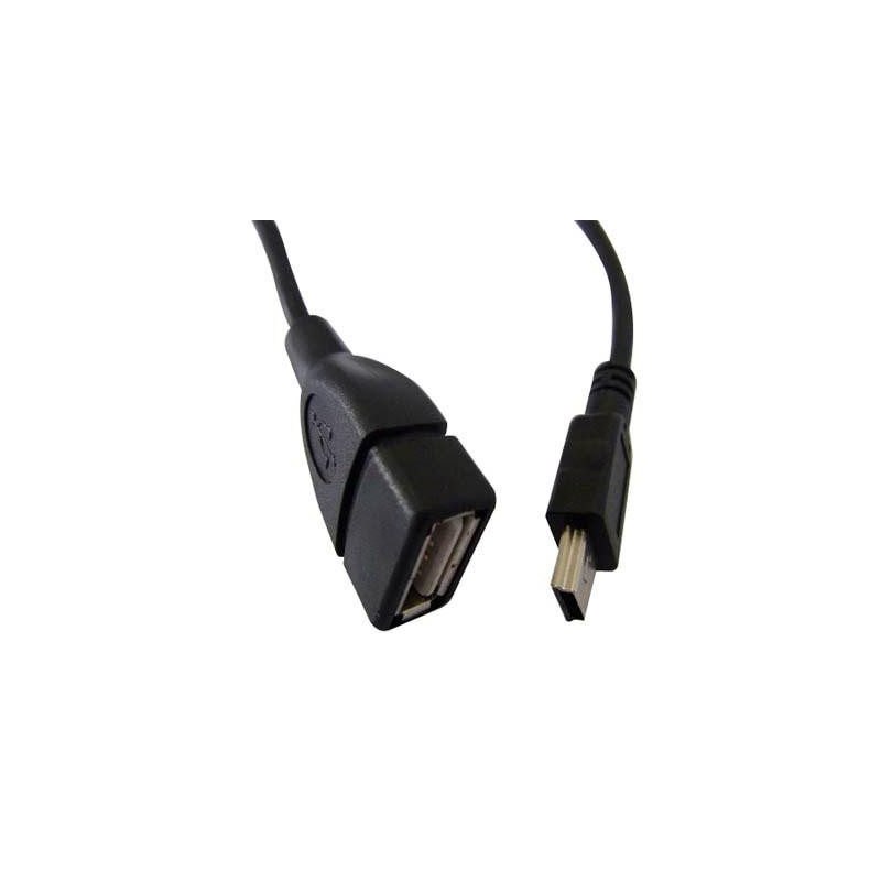 Кабель Atcom USB - mini USB V 2.0 (F/M), 0.8 м, чорний (12821)