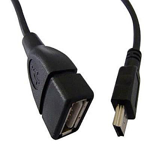 Кабель Atcom USB - mini USB V 2.0 (F/M), 0.8 м, чорний (12821)