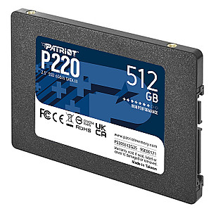 Накопичувач SSD  512GB Patriot P220 2.5" SATAIII TLC (P220S512G25)