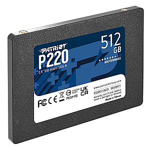 Накопичувач SSD  512GB Patriot P220 2.5" SATAIII TLC (P220S512G25)