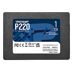 Накопичувач SSD 1TB Patriot P220 2.5" SATAIII TLC (P220S1TB25)