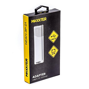 Концентратор USB Maxxter 3хUSB3.0, RJ-45, метал, Grey (NEAH-3P-01)