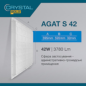 Світильник стельовий світлодіодний Crystal Gold Agat-S 42W 4000K PNL-006