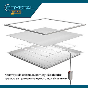 Світильник стельовий світлодіодний Crystal Gold Agat-S 42W 4000K PNL-006