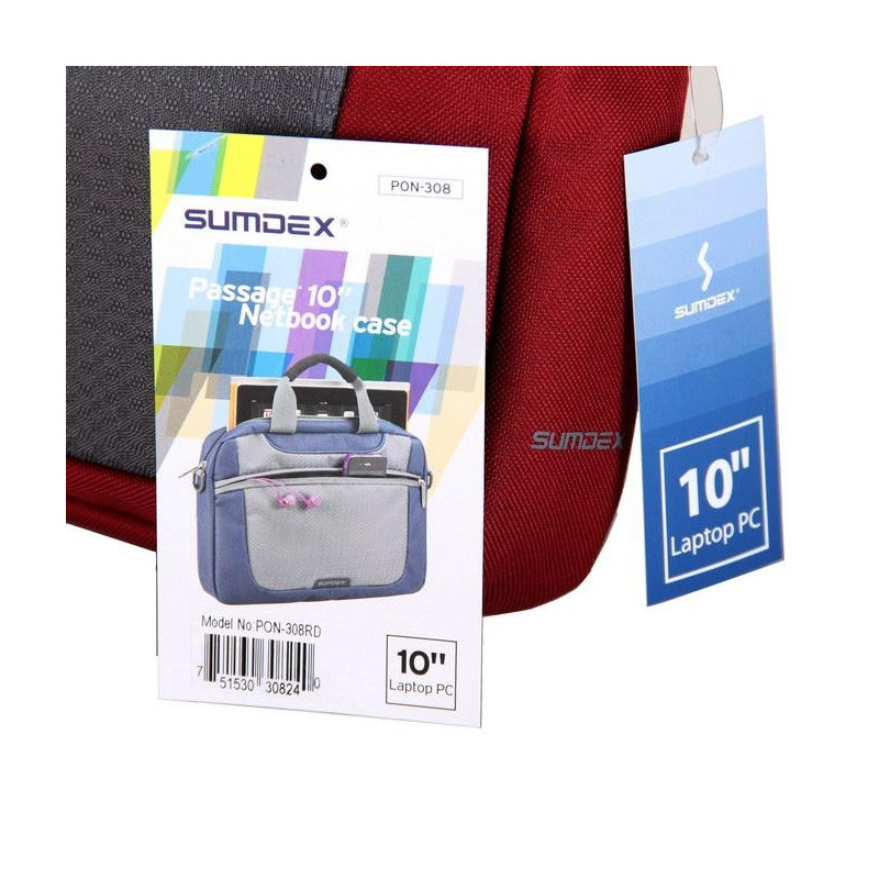 Сумка для ноутбука Sumdex PON-308RD 10" Red/Gray