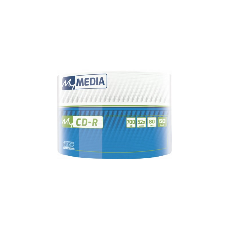 Диски CD-R MyMedia (69206) 700MB 52x Wrap 50шт Full Printable без шпинделя