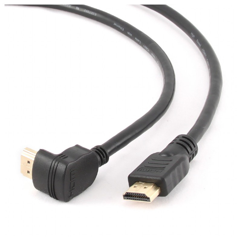 Кабель Cablexpert HDMI - HDMI V 1.4 (M/M), вилка/кутова вилка, 4.5 м, чорний (CC-HDMI490-15) пакет