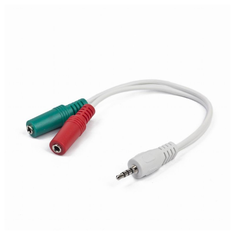 Аудіо-кабель Cablexpert 3.5 мм - 2х3.5 мм (M/F), 0.2 м, White (CCA-417W)