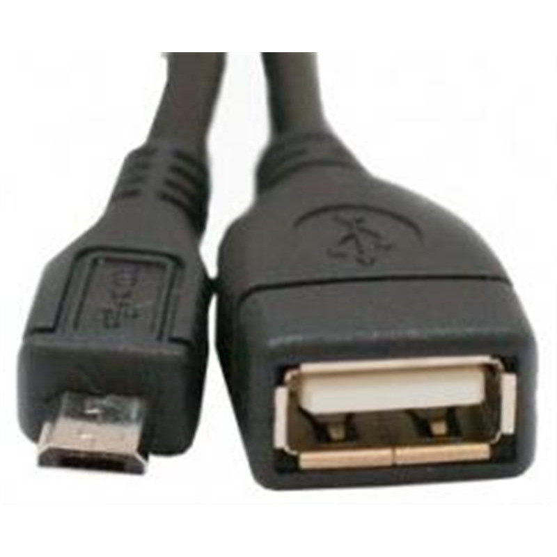 Кабель Atcom USB - micro USB V 2.0 (F/M), 0.8 м, чорний (16028)