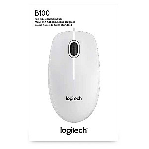 Миша Logitech B100 White (910-003360)