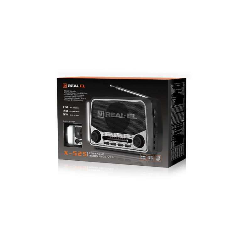 Радіоприймач REAL-EL X-525 Grey