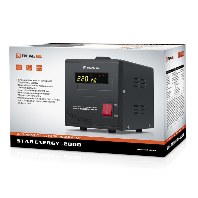 Стабілізатор REAL-EL Stab Energy-2000 Black