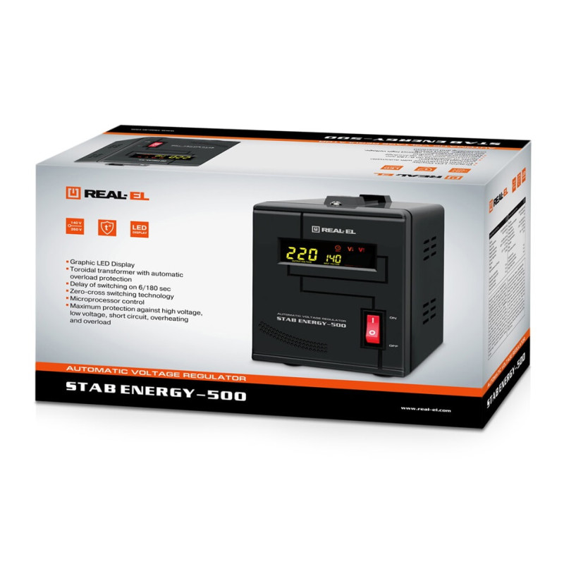 Стабілізатор REAL-EL Stab Energy-500 Black