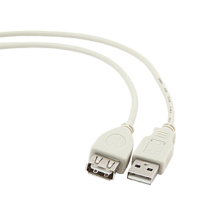 Кабель Cablexpert USB - USB V 2.0 (M/F), 0.75 м, білий (CC-USB2-AMAF-75CM/300)