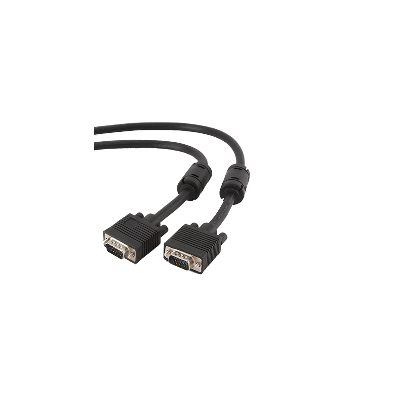 Кабель Cablexpert VGA - VGA (M/M), HD15, з 2-ма фер. кільцями, чорний, 10 м (CC-PPVGA-10M-B) пакет