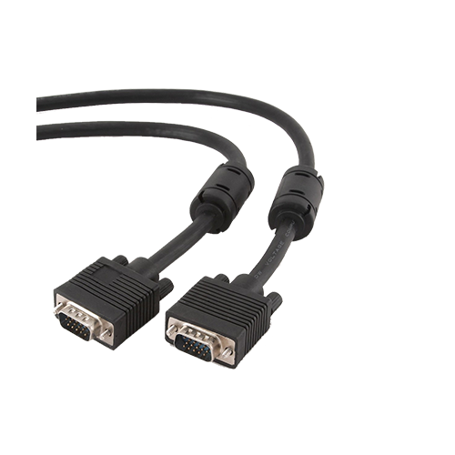 Кабель Cablexpert VGA - VGA (M/M), HD15, з 2-ма фер. кільцями, чорний, 10 м (CC-PPVGA-10M-B) пакет