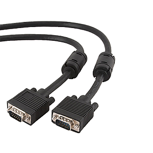 Кабель Cablexpert VGA - VGA (M/M), HD15, з 2-ма фер. кільцями, чорний, 10 м (CC-PPVGA-10M-B) пакет