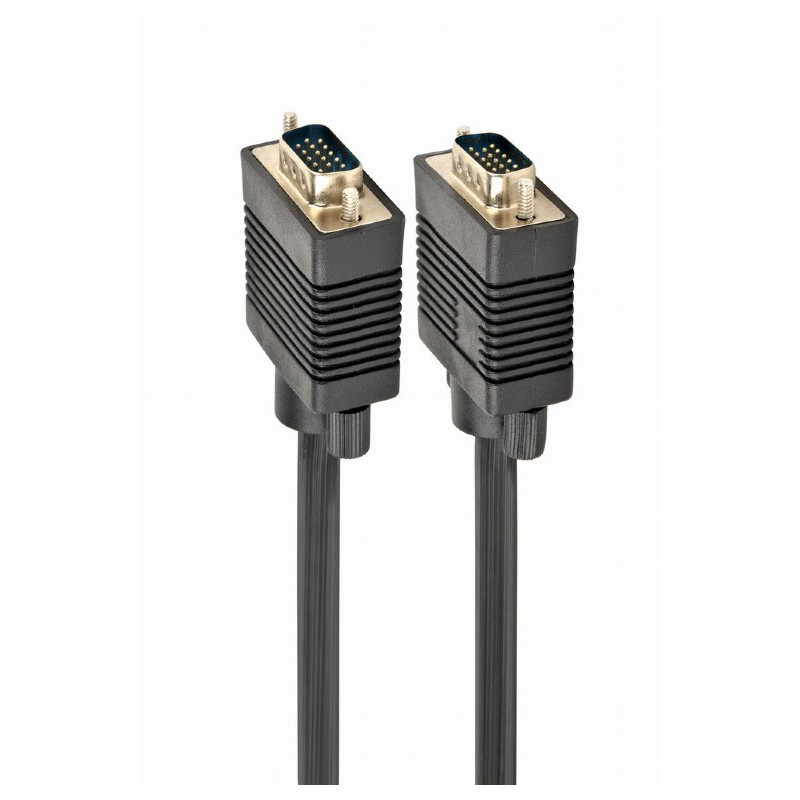 Кабель Cablexpert VGA - VGA (M/M), HD15, з 2-ма фер. кільцями, чорний, 10 м (CC-PPVGA-10M-B) пакет
