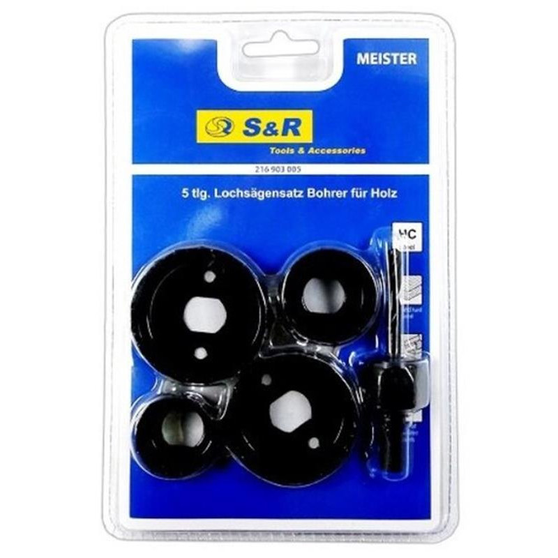 Набір кільцевих пил по дереву S&R Meister 32-54 мм 5шт (216903005)