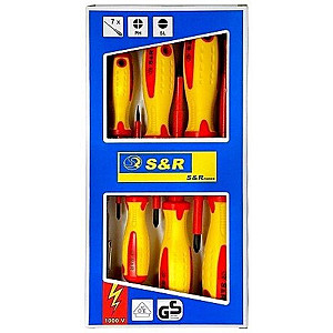 Набір викруток діелектричних S&R PH-SL-TEST-PROFI, 1000V, 7шт (250681307)