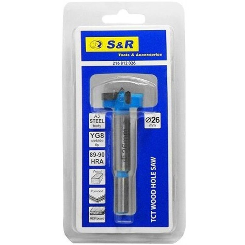 Свердло Форстнера S&R 26 мм (216812026)