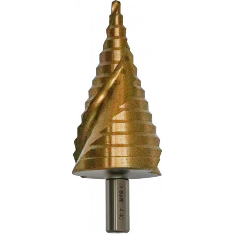 Ступінчасте свердло S&R 4-40 мм HSS-TiN (109440102)