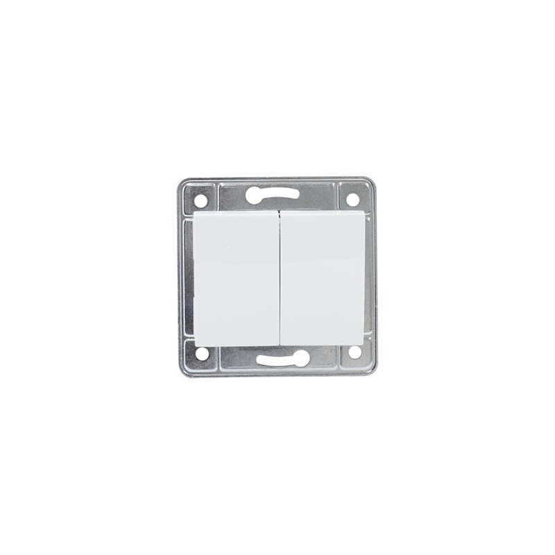 Вимикач SVEN Home SE-105 прохідний подвійний прихованого типу білий