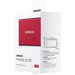 Накопичувач зовнішній SSD 2.5" USB 1.0TB Samsung T7 Red (MU-PC1T0R/WW)