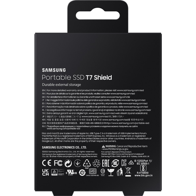Накопичувач зовнішній SSD 2.5" USB 1.0TB Samsung T7 Shield Black (MU-PE1T0S/EU)