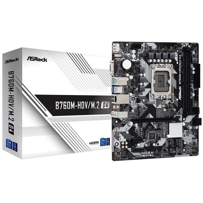 Материнська плата ASRock B760M-HDV/M.2 D4 Socket 1700
