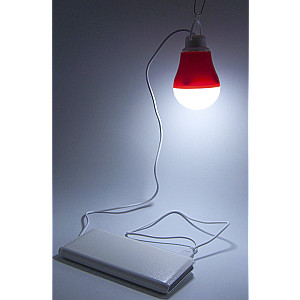USB-світильник з LED-лампочкою Dengos, шнур ~1м, 5V, 5W, Red (LED-BULB-5V5W-RED)