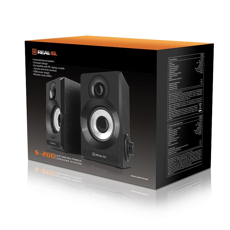 Акустична система REAL-EL S-200 Black