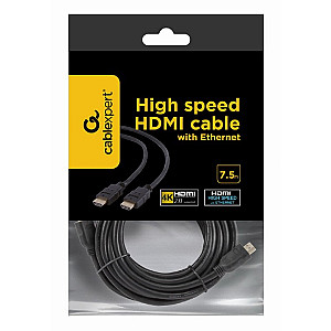 Кабель Cablexpert HDMI - HDMI V 1.4 (M/M), 7.5 м, чорний (CC-HDMI4-7.5M) пакет