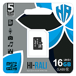 Карта пам`ятi MicroSDHC 16GB UHS-I Class 10 Hi-Rali (HI-16GBSD10U1-00)
