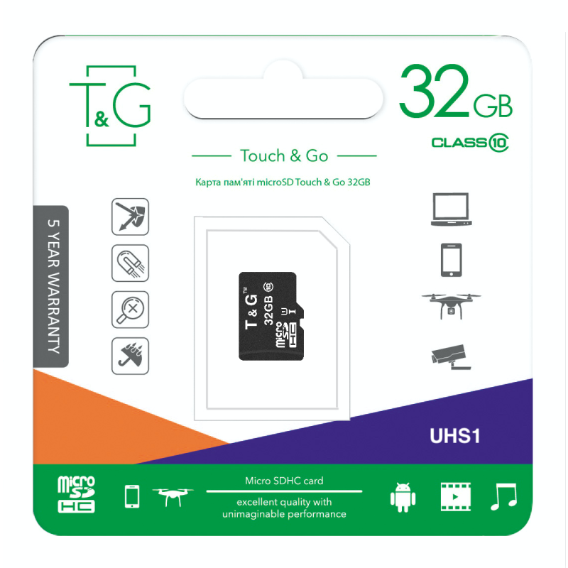 Карта пам`ятi MicroSDHC 32GB UHS-I Class 10 T&G (TG-32GBSD10U1-00)