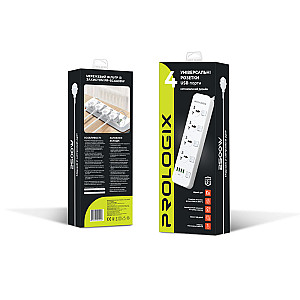 Фільтр живлення ProLogix Premium (PR-SC4408W) 4 розетки, 4 USB, 2 м, з вимикачами, білий