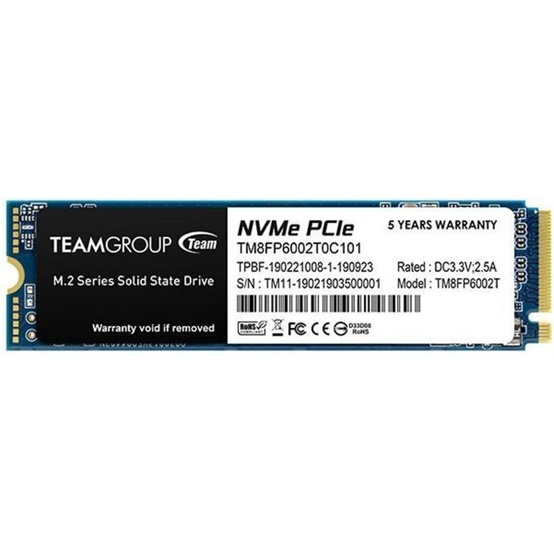 Накопичувач SSD 2TB Team MP33 M.2 2280 PCIe 3.0 x4 3D TLC (TM8FP6002T0C101)