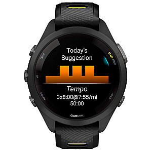 Смарт-годинник Garmin Forerunner 265S Black Bezel and Case with Black/Amp Yellow Silicone Band (010-02810-53)