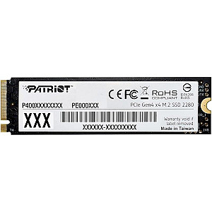 Накопичувач SSD 2TB Patriot P400 Lite M.2 2280 PCIe NVMe 4.0 x4 3D TLC (P400LP2KGM28H)