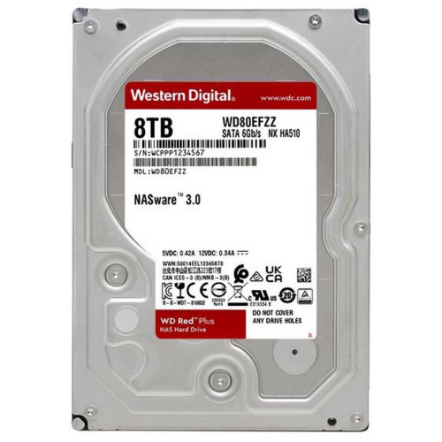 Накопичувач HDD SATA 8.0TB WD Red Plus 5700rpm 128MB (WD80EFZZ)