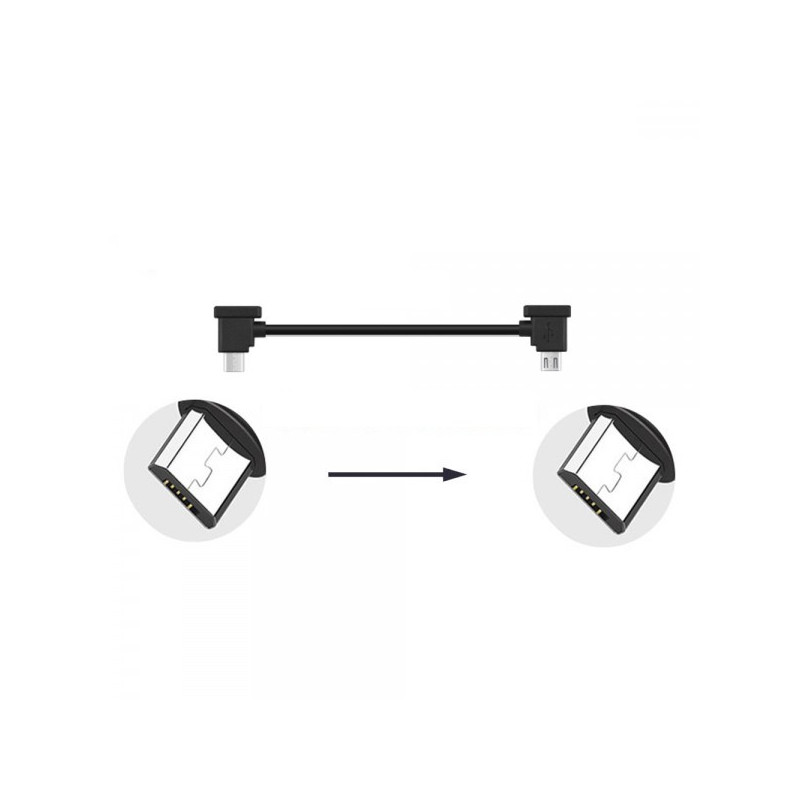 Кабель Goojodoq MicroUSB-MicroUSB PVC для пульта DJI Mavic 2 Pro / Pro / Platinum / Air / Mini / Mini SE / Zoom 0.15m Black (32866812366P15MM)