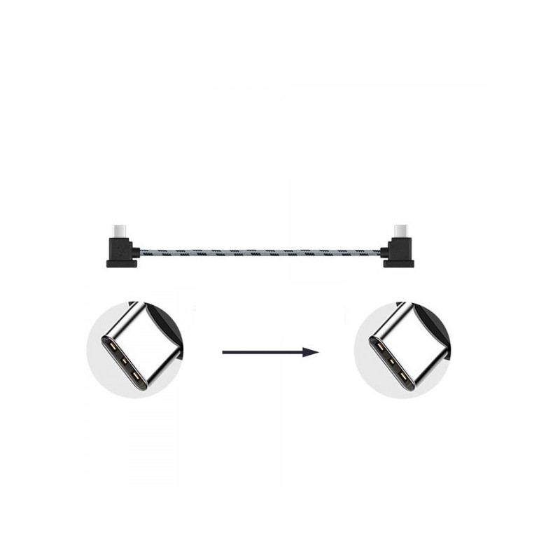 Кабель Goojodoq Type-C-Type-C Nylon для пульта RC-N1 DJI Mavic 3 / Air 2 / Air 2S / Mini 2 / Mini 3 Pro 0.3m Black (32866812366N130TT)