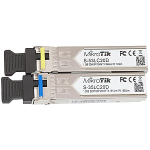 Модуль SFP MikroTik S-3553LC20D пара (1.25G Single Mode, LC, до 20км, підтримує DDM)