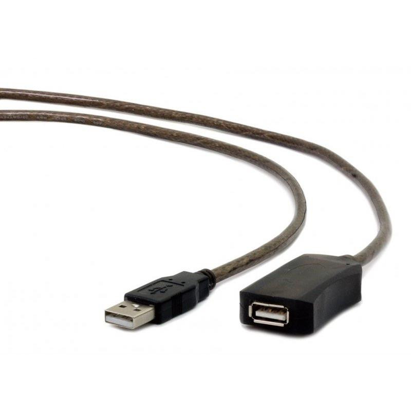 Кабель Cablexpert USB - USB V 2.0 (M/F), активний подовжувач, 10 м, чорний (UAE-01-10M) 