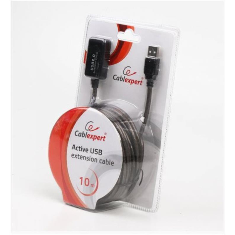 Кабель Cablexpert USB - USB V 2.0 (M/F), активний подовжувач, 10 м, чорний (UAE-01-10M) 