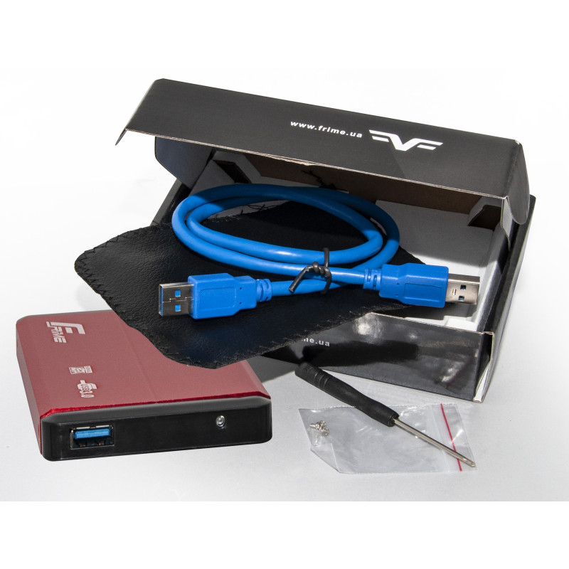 Зовнішня кишеня Frime SATA HDD/SSD 2.5", USB 3.0, Metal, Red (FHE23.25U30)